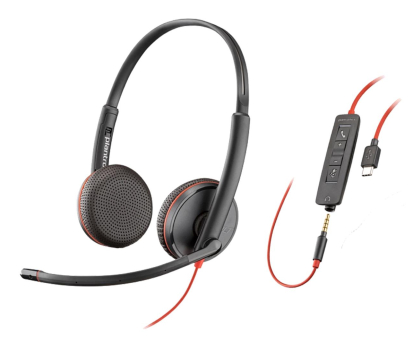 Słuchawki biurowe, callcenter Poly Blackwire C3225 USB-C + jack 3,5mm
